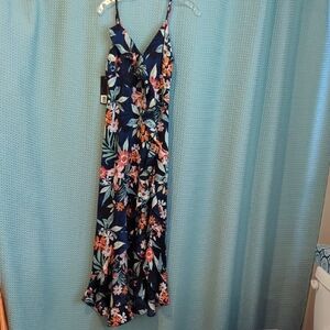 NWT SZ S Floral Hi-lo Maxi Dress with Spaghetti Straps